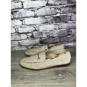 Sam Edelman Lior Beige Leather Horsebit Almond Toe Slip On Flats Women Sz 7M US